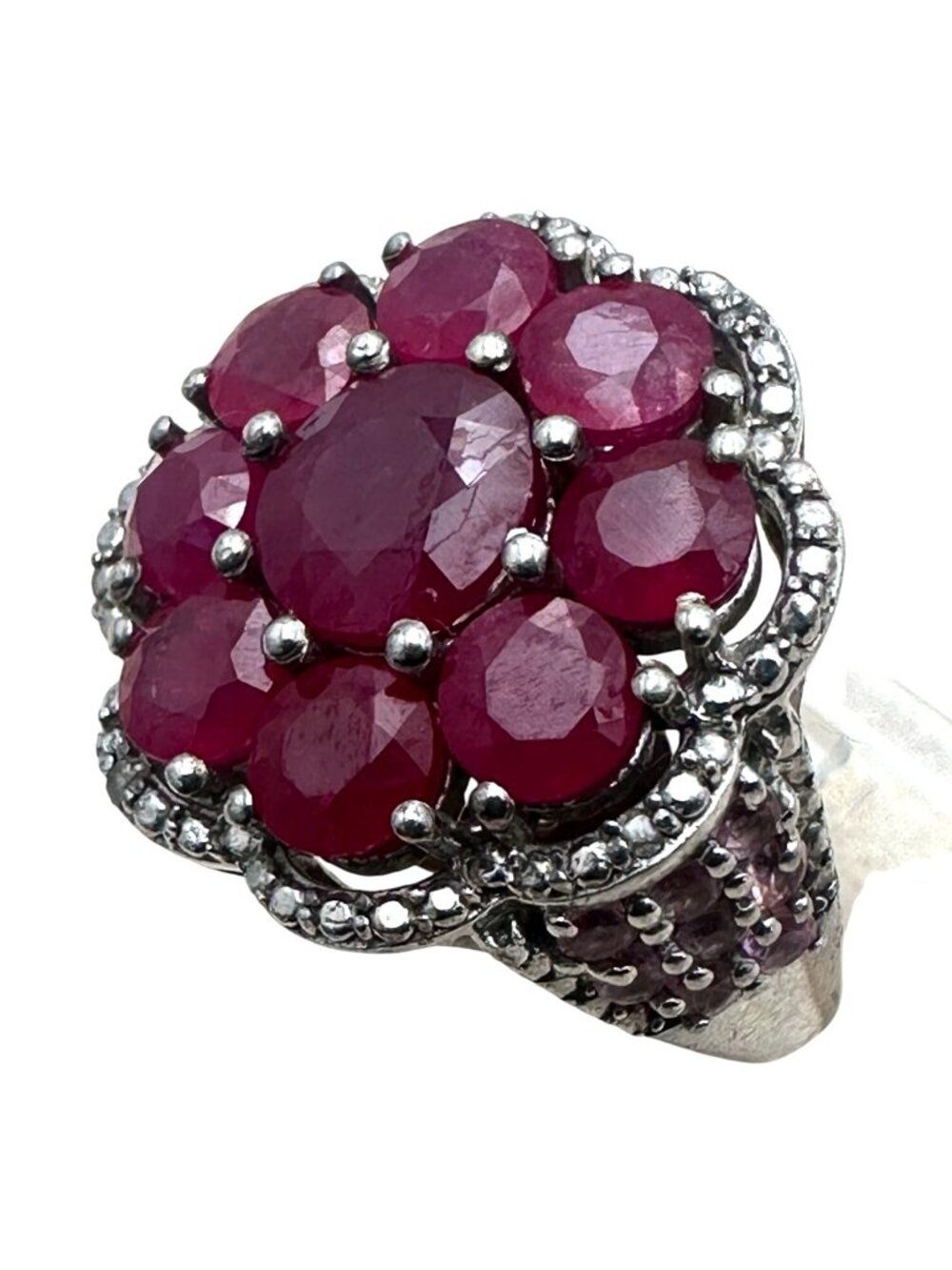 Chuck Clemency Ring Red Ruby Size 8 Designer Statement Jewelry